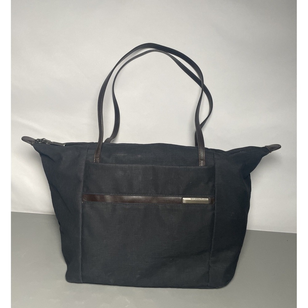 Briggs & Riley Travel Ware Tote Black Nylon Leather Carry On Bag